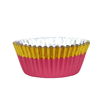 Cupcake Baking Cases - Peach with Gold Trim